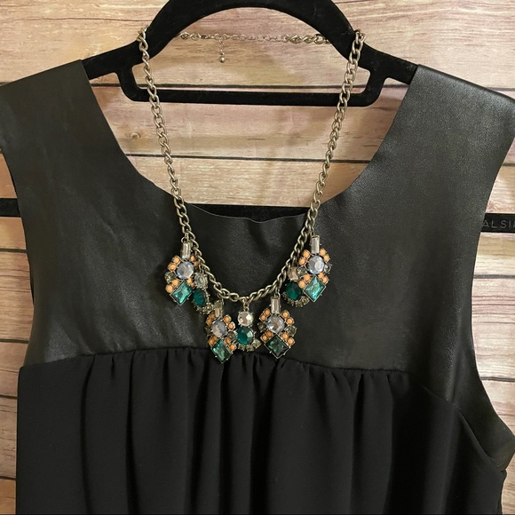 BaubleBar Enchanting Gem Statement Necklace - Green, Blue, Clear, Peach Stones - Picture 5 of 5